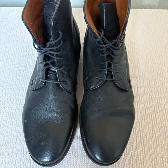 Mr. Bs Black Leather Lace-Up Boots 12 Made in Romania Butter Soft OldMoney - Picture 2 of 11